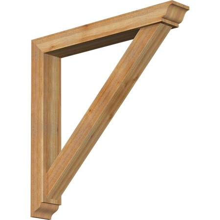 Ekena Millwork Traditional Traditional Rough Sawn Bracket w/ Offset Brace, Western Red Cedar, 6"W x 42"D x 42"H BKT0604X42X42TRA01RWR
